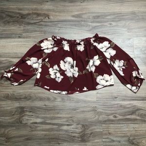 Floral Off Shoulder Crop Top